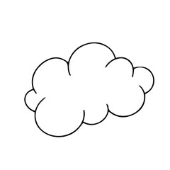 Line sketch,cute cloud outline,children coloring.Vector graphics