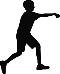 a boy body silhouette vector