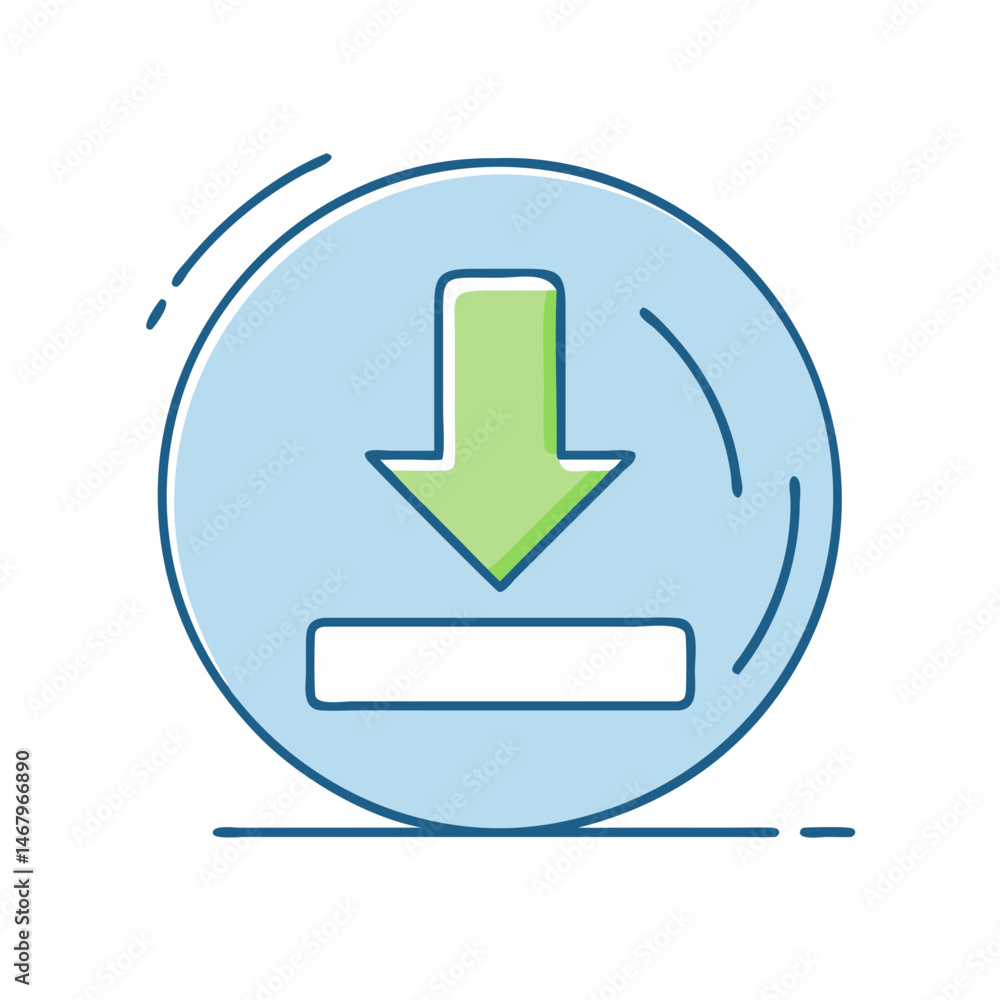 Poster download button icon vector graphic illustration for website and mobile app design asset