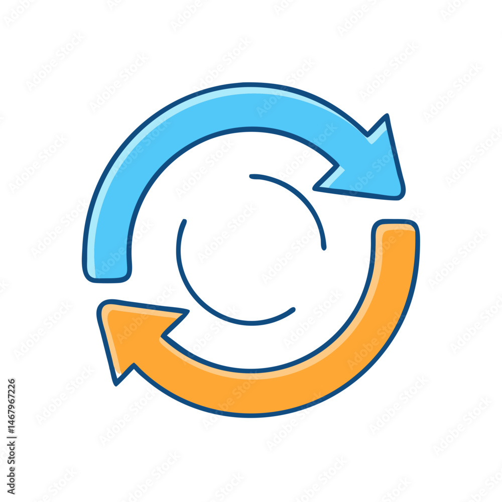 Poster cycle process diagram with arrows for business workflow and data flow representation design concept