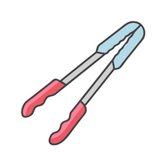 Illustration of kitchen tongs cooking tongs serving tongs food tongs bbq tongs utensil tool
