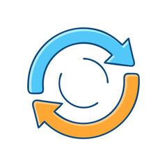 Obraz premium Cycle process diagram with arrows for business workflow and data flow representation design concept