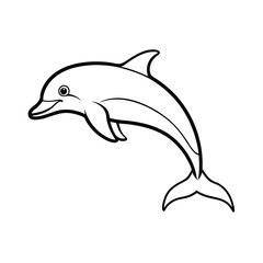 Fototapeta premium a porpoise jumping line art vector silhouette