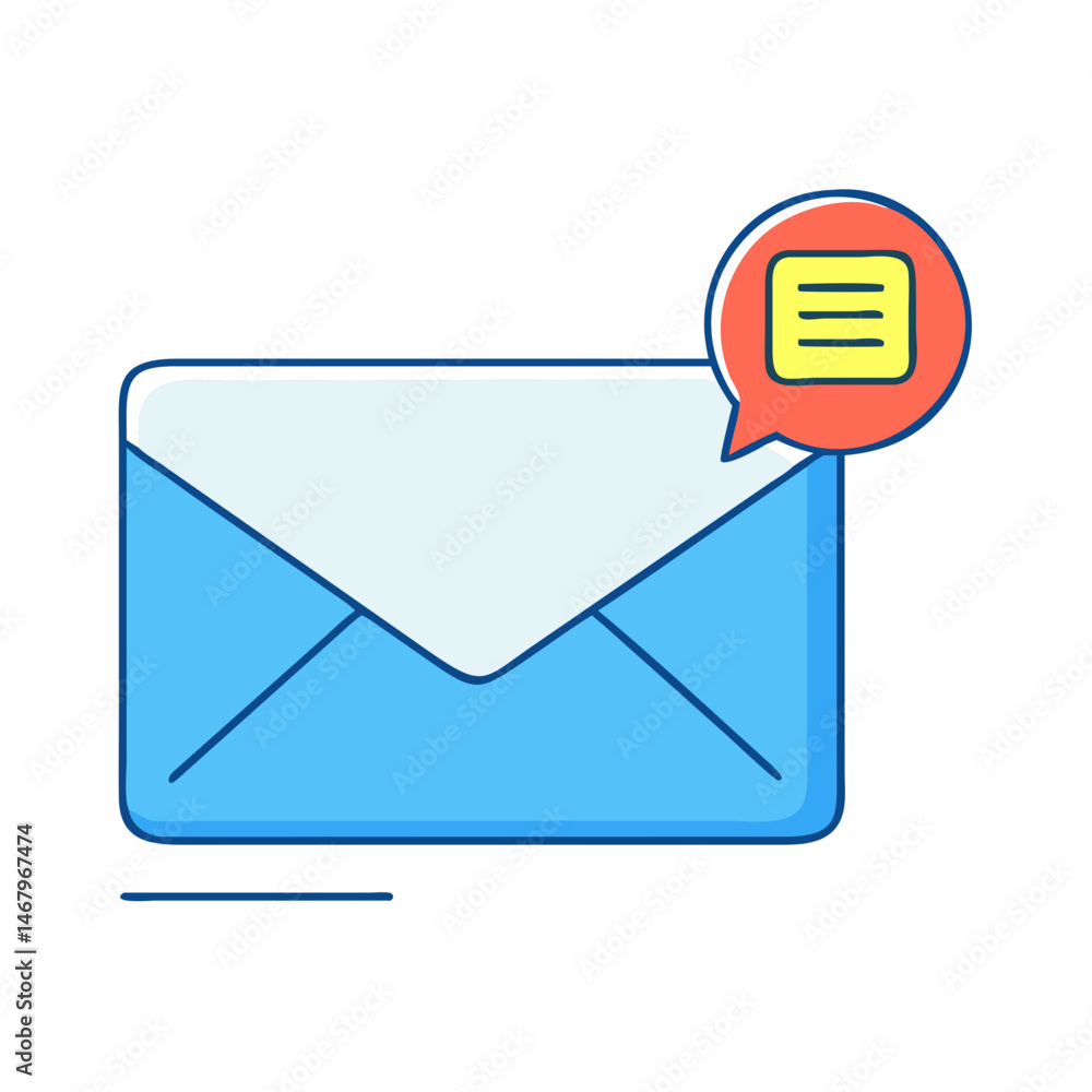 Poster email notification icon vector graphic for new message inbox mail communication design concept