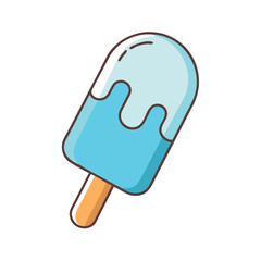 Vector illustration of a blue popsicle ice cream summer treat graphic design element art