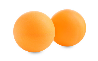 Two ping pong balls isolated on white