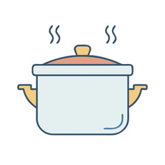 Cooking pot illustration vector design for food preparation kitchenware and cookware utensils