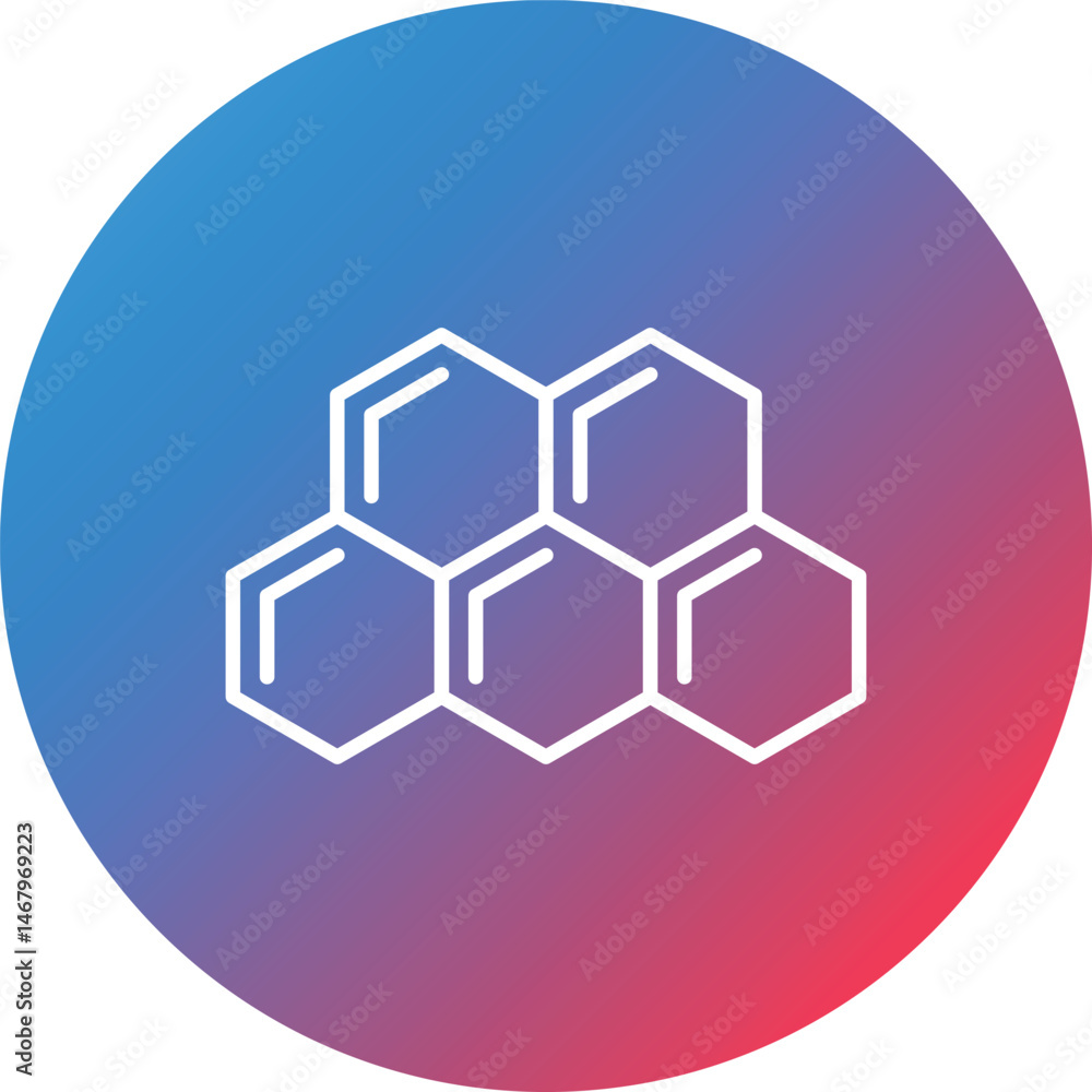 Poster honeycomb line gradient circle background icon