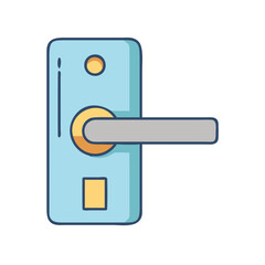 Modern door handle design vector illustration for interior design and home improvement projects