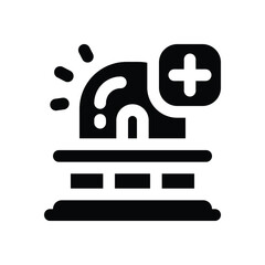 siren glyph icon. Strong and solid vector icon for websites, mobile interfaces, presentations, and visual branding. High quality and easy to edit.