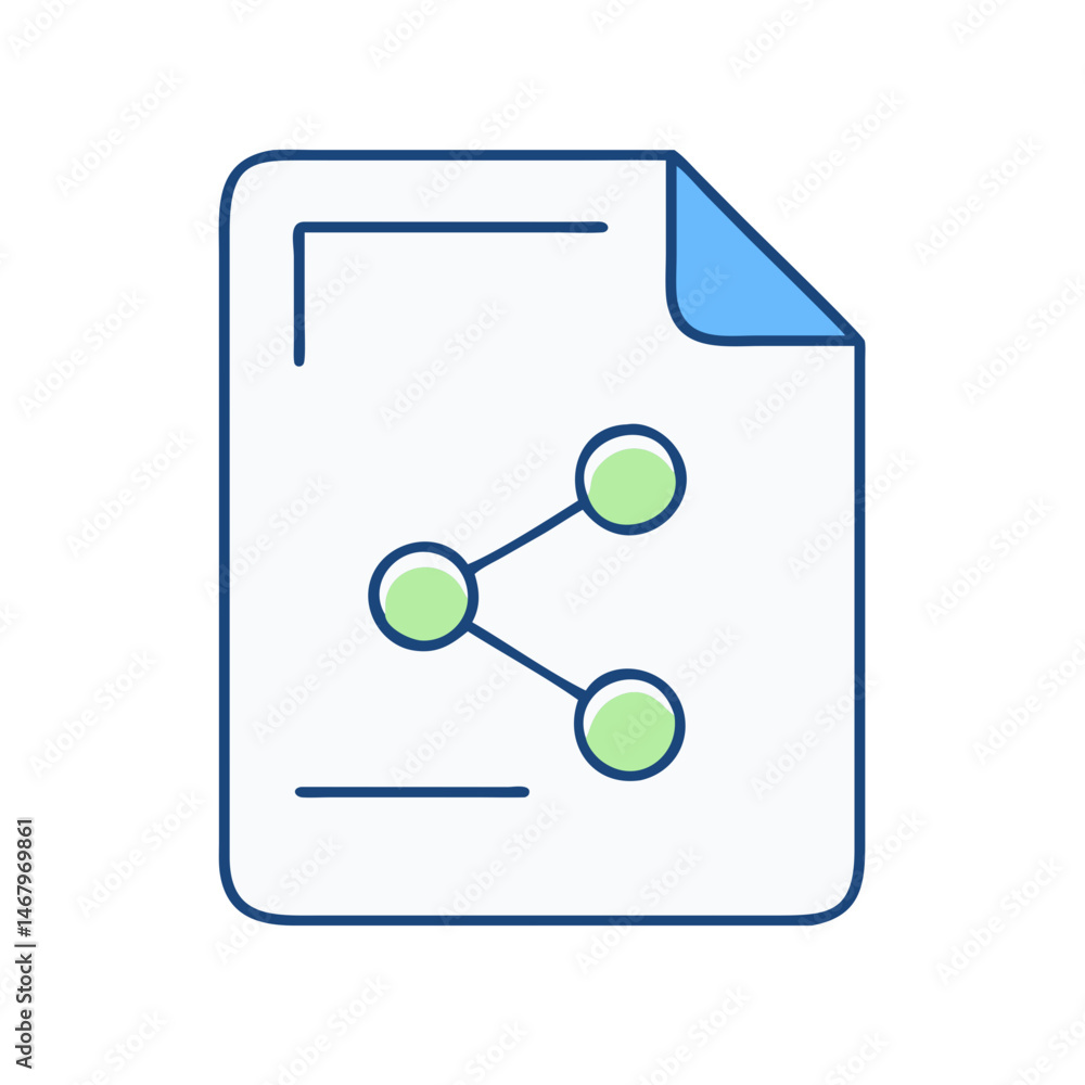 Poster file sharing network document icon vector illustration for data transfer and connection