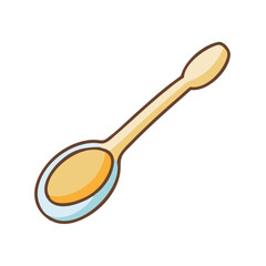 Isolated yellow cartoon spoon vector illustration for kitchenware and dining concept design element