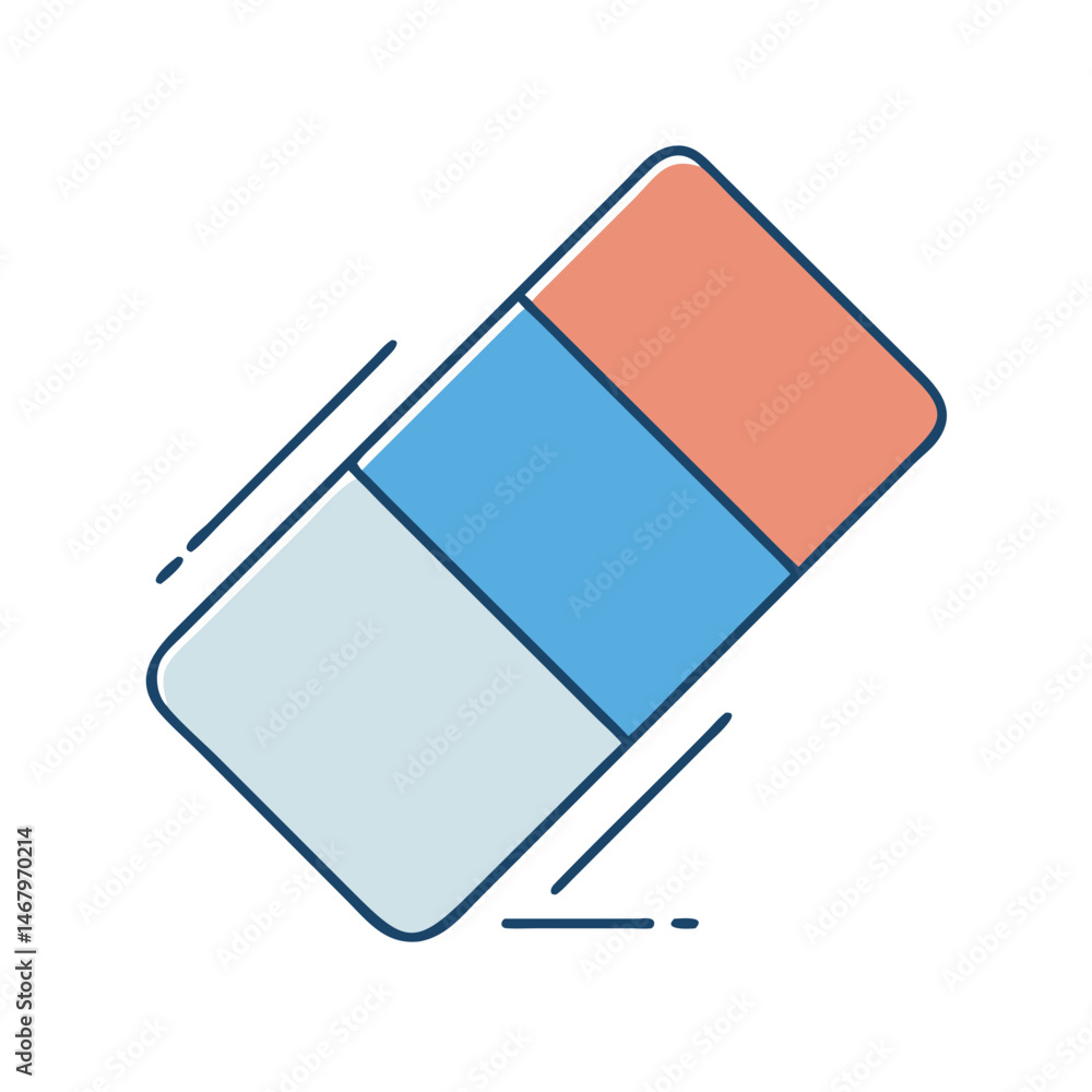 Aufkleber stock vector illustration of a colorful eraser for correcting mistakes and erasing marks