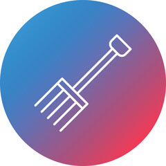 Farm Fork Line Gradient Circle Background Icon