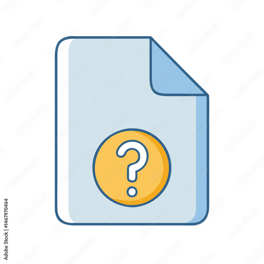 Poster question mark document faq help information support assistance guidance unknown file icon