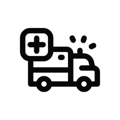 ambulance line icon. Clean and minimalist vector icon for websites, mobile apps, presentations, and logos. Fully scalable and customizable for any project.
