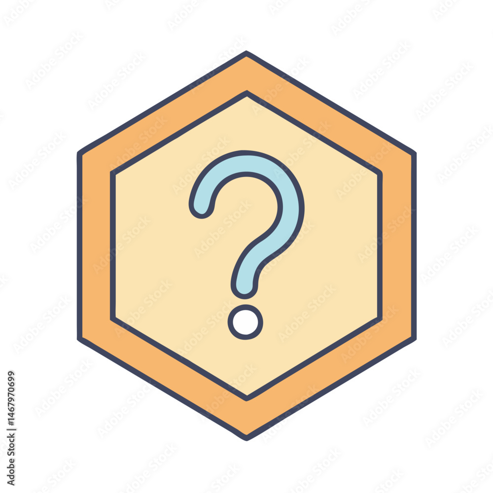 Poster question mark hexagon icon vector graphic illustration for help faq support concept design