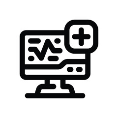 monitor line icon. Clean and minimalist vector icon for websites, mobile apps, presentations, and logos. Fully scalable and customizable for any project.