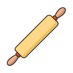 Rolling pin for baking dough vector illustration kitchen utensil pastry tool equipment cookery