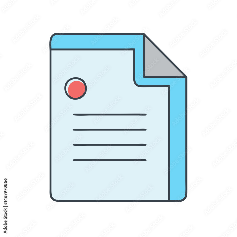 Poster document file icon vector illustration for business report and data analysis information process
