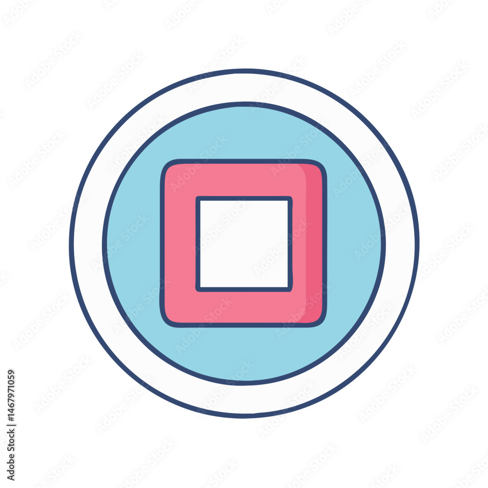 Poster Stop button icon vector illustration in modern style for ui ux design and web development