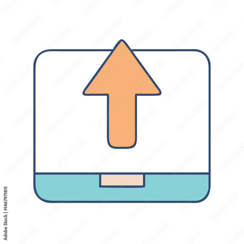 Poster Upload icon vector illustration representing file transfer and data upload process online service