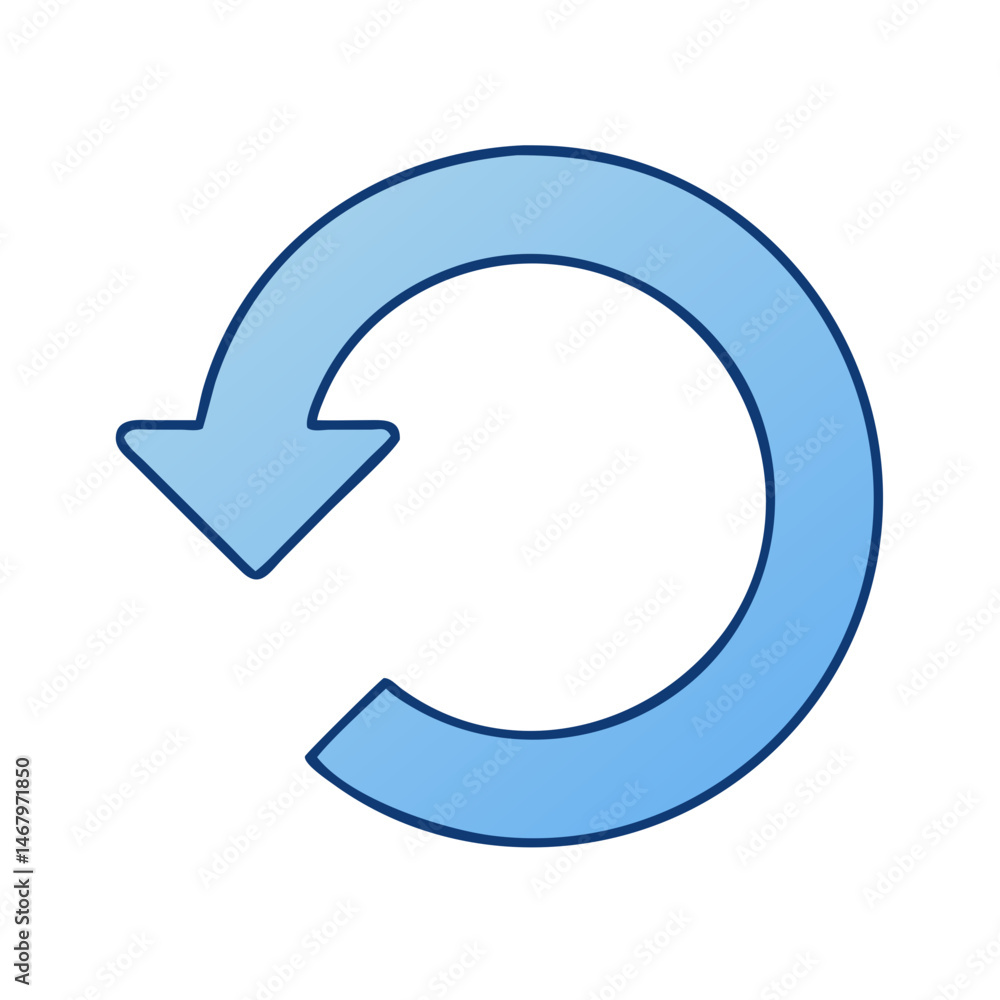 Poster blue refresh arrow icon vector illustration symbol for reload and update interface design
