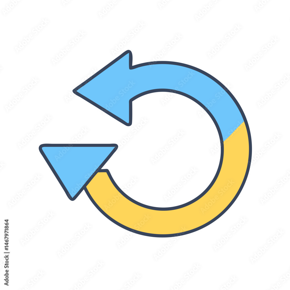 Poster circular arrow refresh reload repeat sync icon illustration for web and graphic design projects