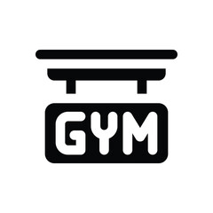 gym glyph icon. Strong and solid vector icon for websites, mobile interfaces, presentations, and visual branding. High quality and easy to edit.