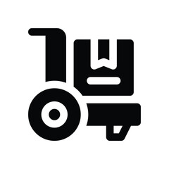 trolley glyph icon. Strong and solid vector icon for websites, mobile interfaces, presentations, and visual branding. High quality and easy to edit.