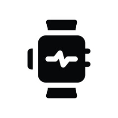 smartwatch glyph icon. Strong and solid vector icon for websites, mobile interfaces, presentations, and visual branding. High quality and easy to edit.