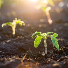 young plant in the ground