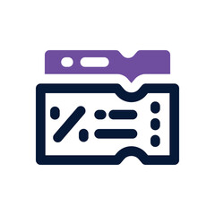 coupon duotone icon. Sleek and modern vector icon for websites, mobile apps, marketing materials, and corporate design. Fully scalable and ready to use.