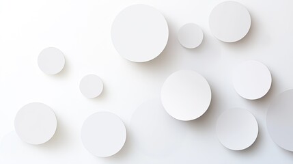 White Circles Abstract Clean with Minimalistic Design on White.