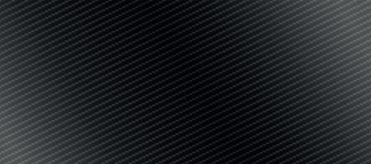 Panoramic dark carbon fiber texture with highlights - Vector illustration