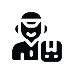 courier glyph icon. Strong and solid vector icon for websites, mobile interfaces, presentations, and visual branding. High quality and easy to edit.