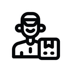 courier line icon. Clean and minimalist vector icon for websites, mobile apps, presentations, and logos. Fully scalable and customizable for any project.