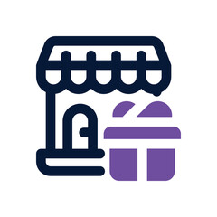 gift shop duotone icon. Sleek and modern vector icon for websites, mobile apps, marketing materials, and corporate design. Fully scalable and ready to use.