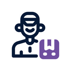 courier duotone icon. Sleek and modern vector icon for websites, mobile apps, marketing materials, and corporate design. Fully scalable and ready to use.