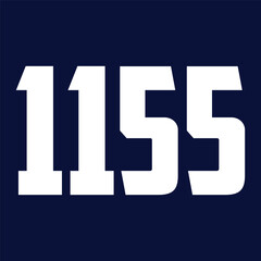 red 1155 number 3d effect white background