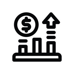 increase line icon. Clean and minimalist vector icon for websites, mobile apps, presentations, and logos. Fully scalable and customizable for any project.