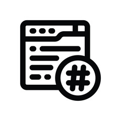 hastag line icon. Clean and minimalist vector icon for websites, mobile apps, presentations, and logos. Fully scalable and customizable for any project.