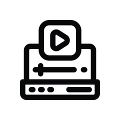 video line icon. Clean and minimalist vector icon for websites, mobile apps, presentations, and logos. Fully scalable and customizable for any project.