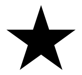 Star vector shape, isolated black color object, white background