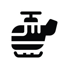 Fototapeta premium helicopter glyph icon. Strong and solid vector icon for websites, mobile interfaces, presentations, and visual branding. High quality and easy to edit.
