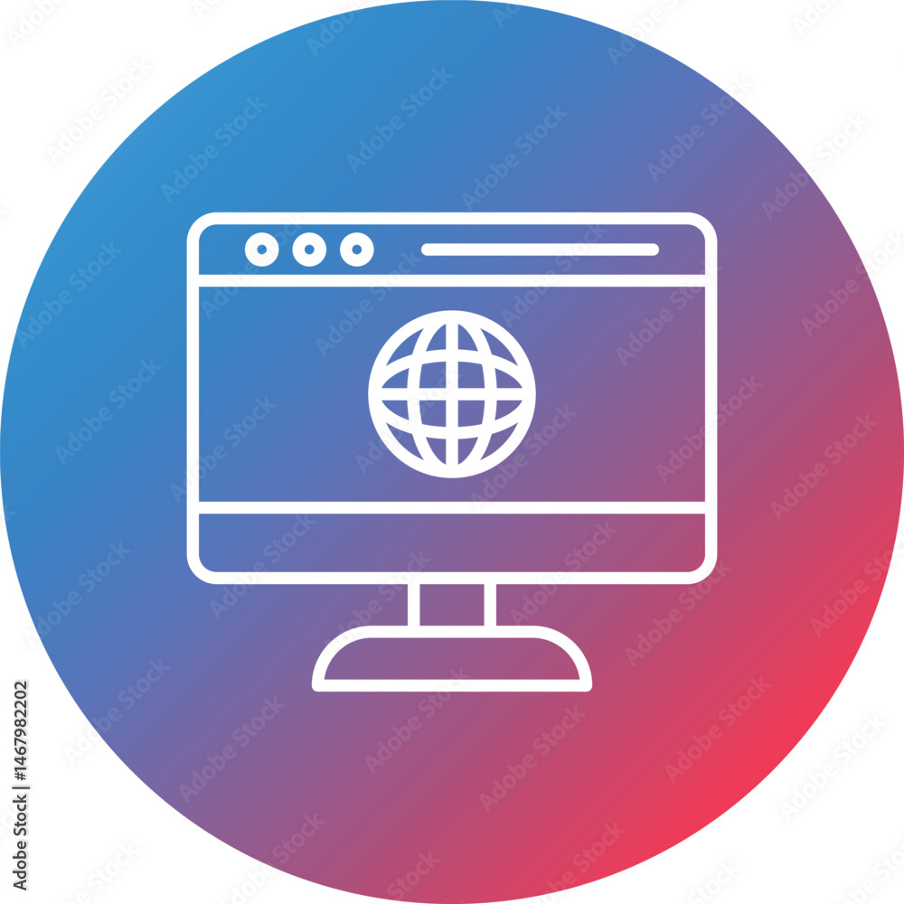 Poster website line gradient circle background icon