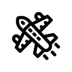 plane line icon. Clean and minimalist vector icon for websites, mobile apps, presentations, and logos. Fully scalable and customizable for any project.