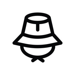 bucket hat line icon. Clean and minimalist vector icon for websites, mobile apps, presentations, and logos. Fully scalable and customizable for any project.