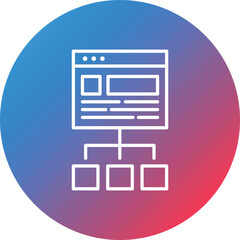 Website Structure Line Gradient Circle Background Icon