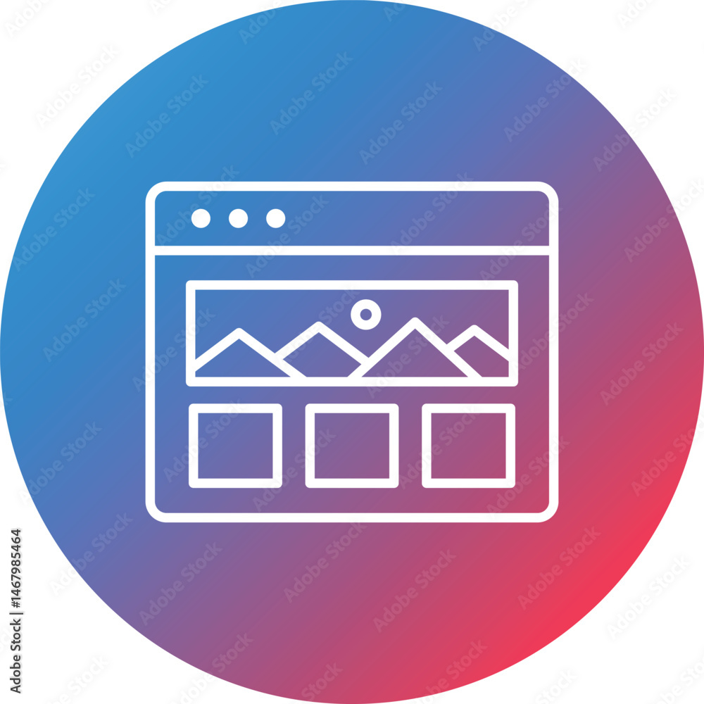 Poster landing page line gradient circle background icon